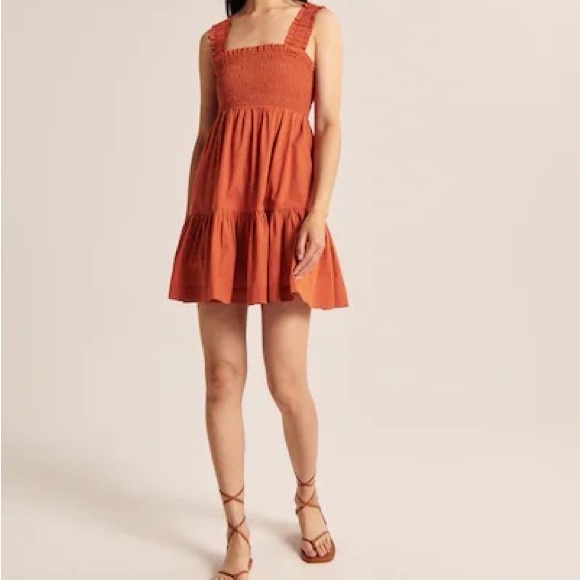 Abercrombie & Fitch Dresses & Skirts - Abercrombie & Fitch Ruched Mini Dress Orange XL